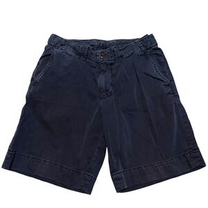 Polo Ralph Lauren Mens Navy Blue Cotton Twill Chino Shorts Size 32 Pony Logo